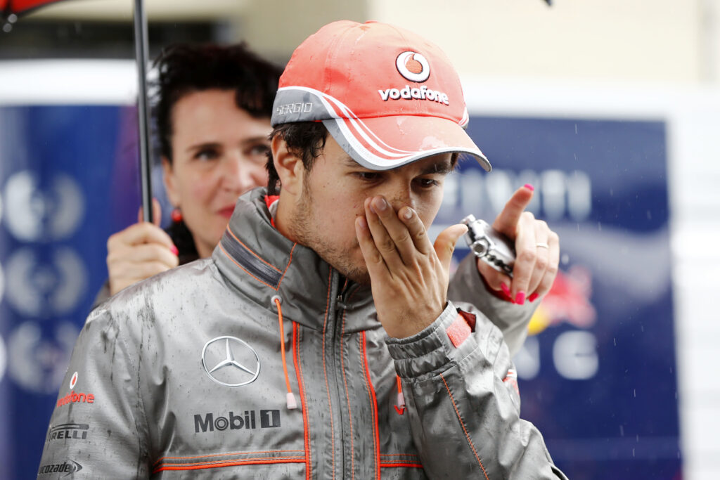 McLaren driver Sergio Perez at the 2013 Formula 1 Brazilian Grand Prix