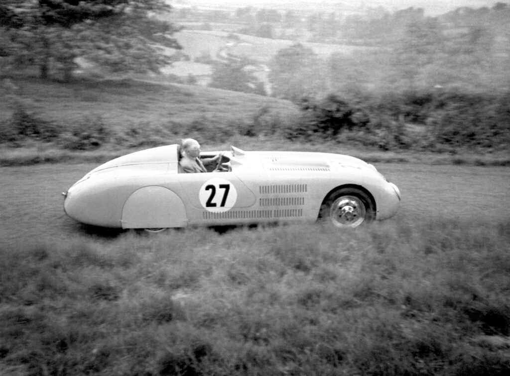 A Veritas BMW sports car at Shelsley Walsh Hill Climb in the 1950s
