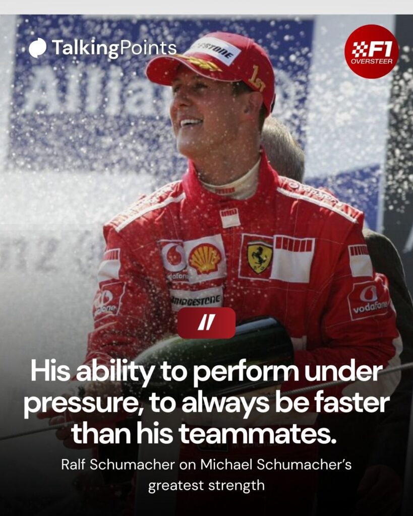 Michael Schumacher sprays champagne after winning the 2006 French Grand Prix