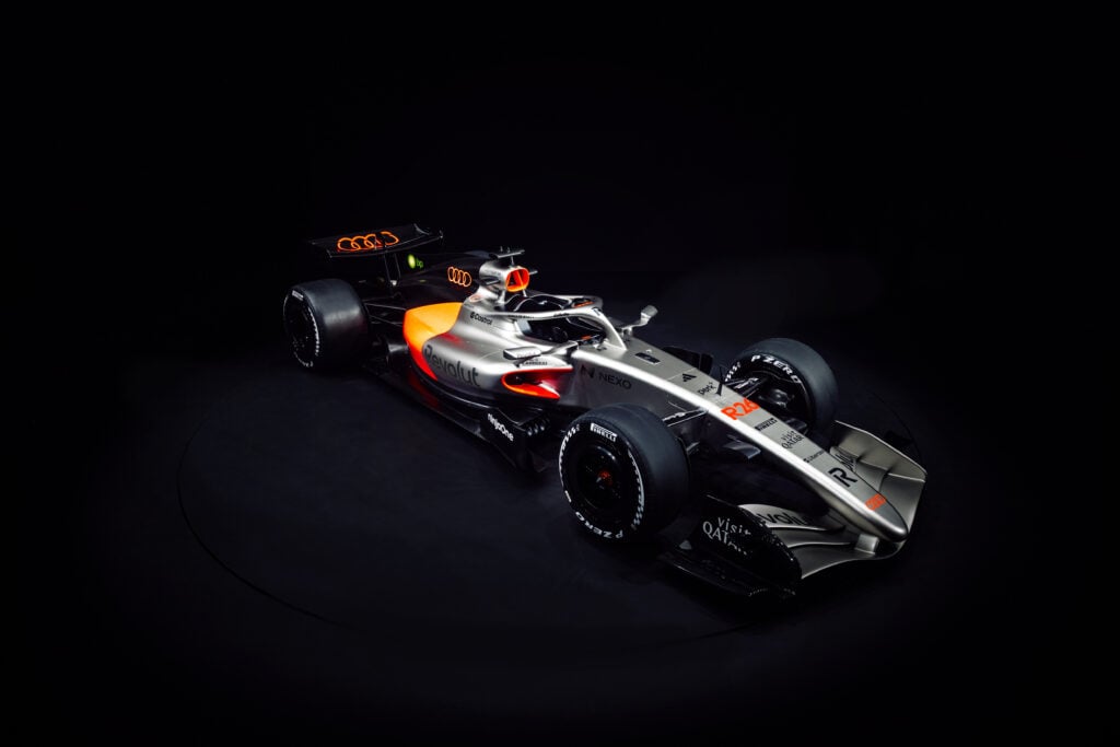 Studio shot of Audi's 2026 F1 car