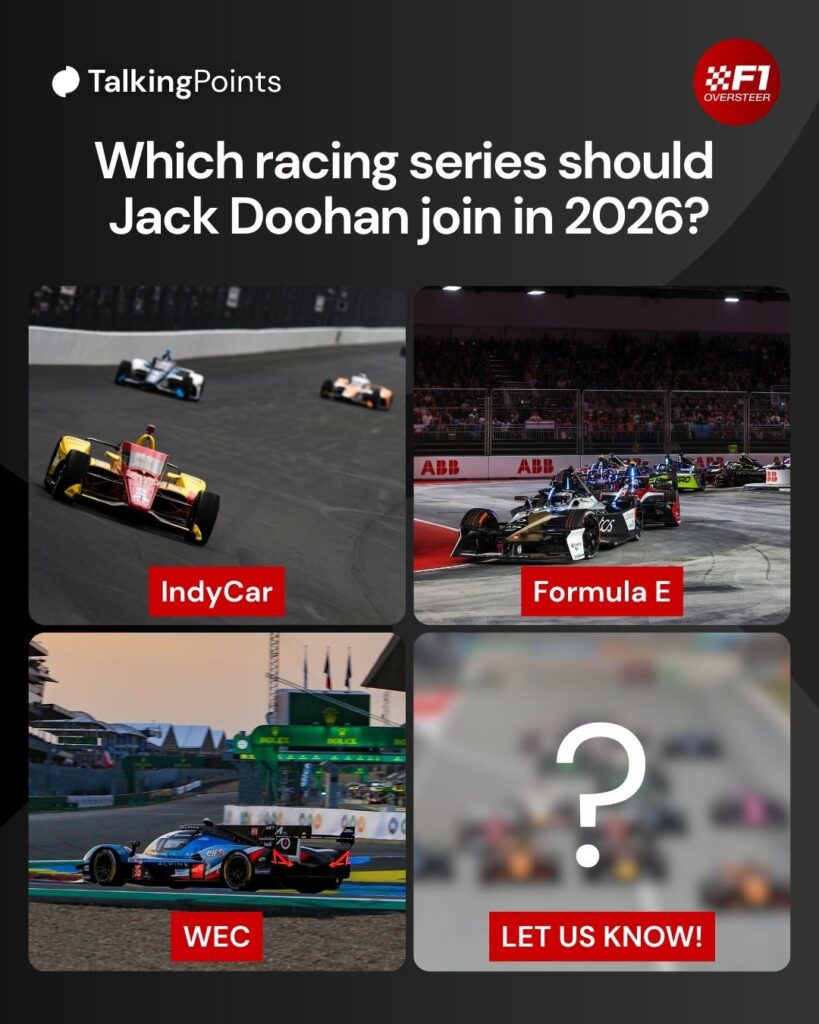 A collocation of images of IndyCar, Formula E and WEC races
