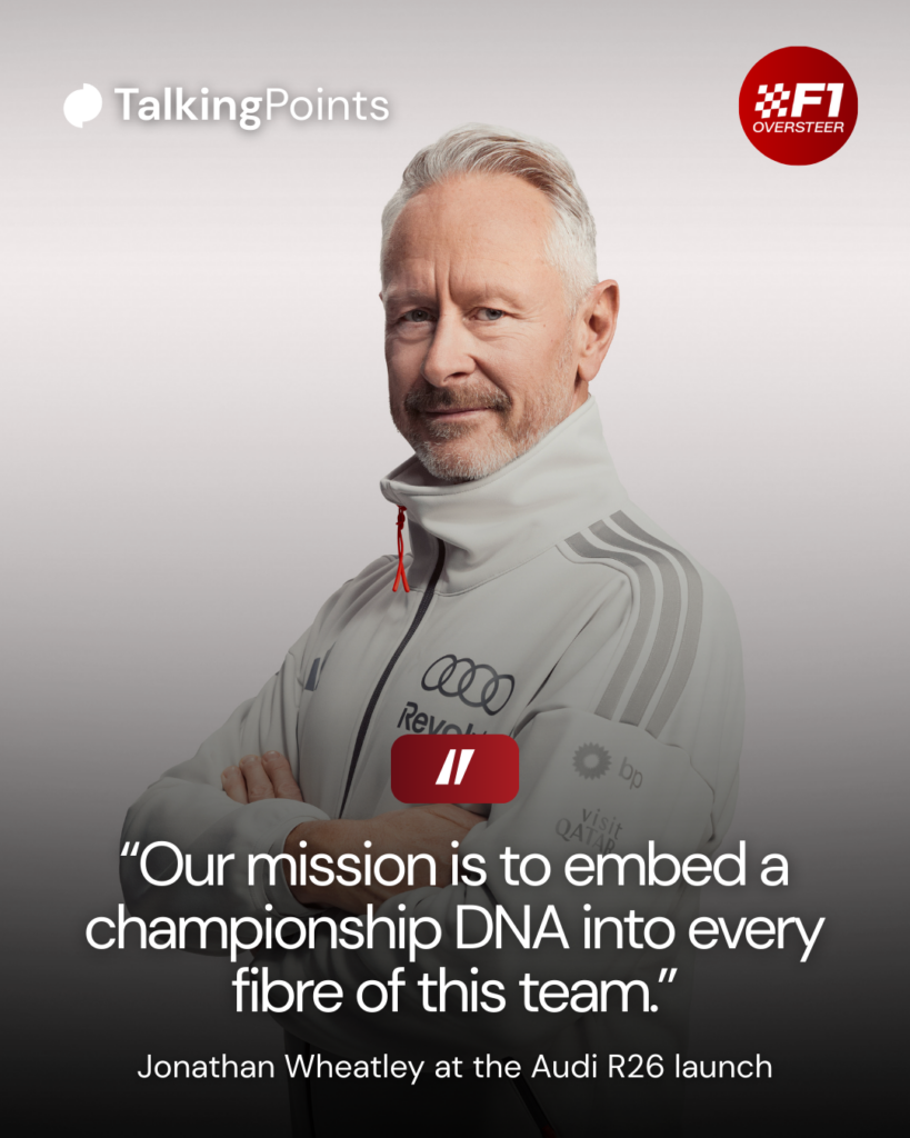 Jonathan Wheatley of Audi F1 team stands with his arms crossed against a white background