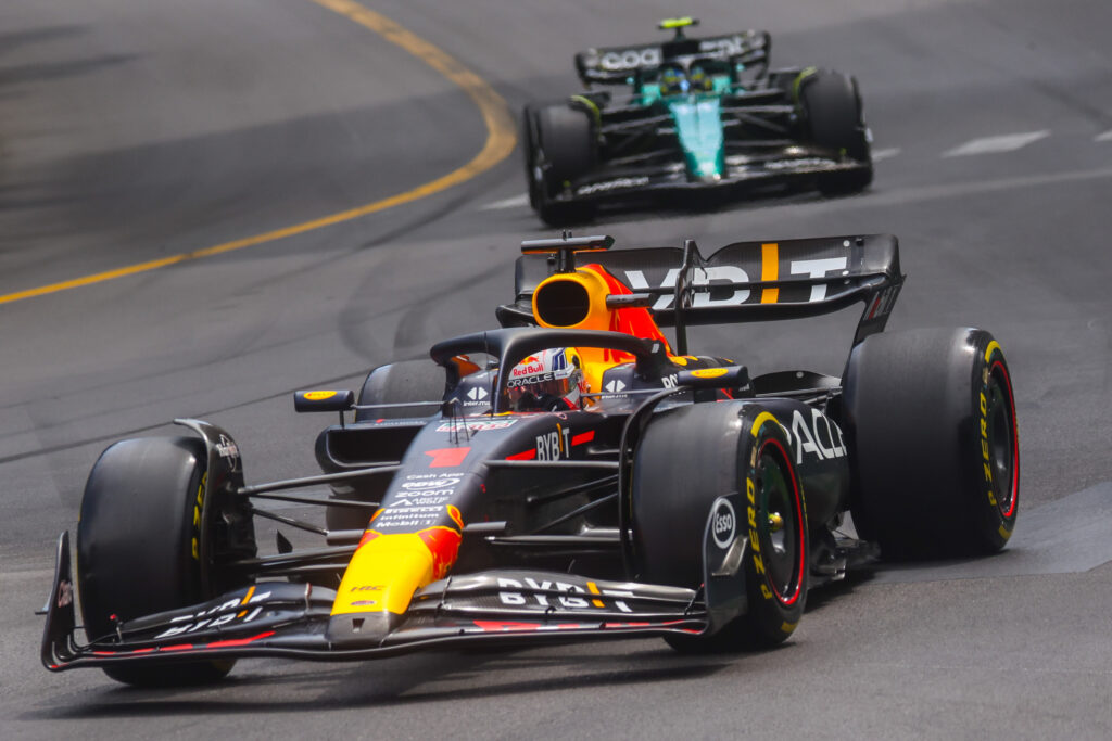 Max Verstappen exits his Red Bull RB19 after winning the 2025 Monaco Grand Prix