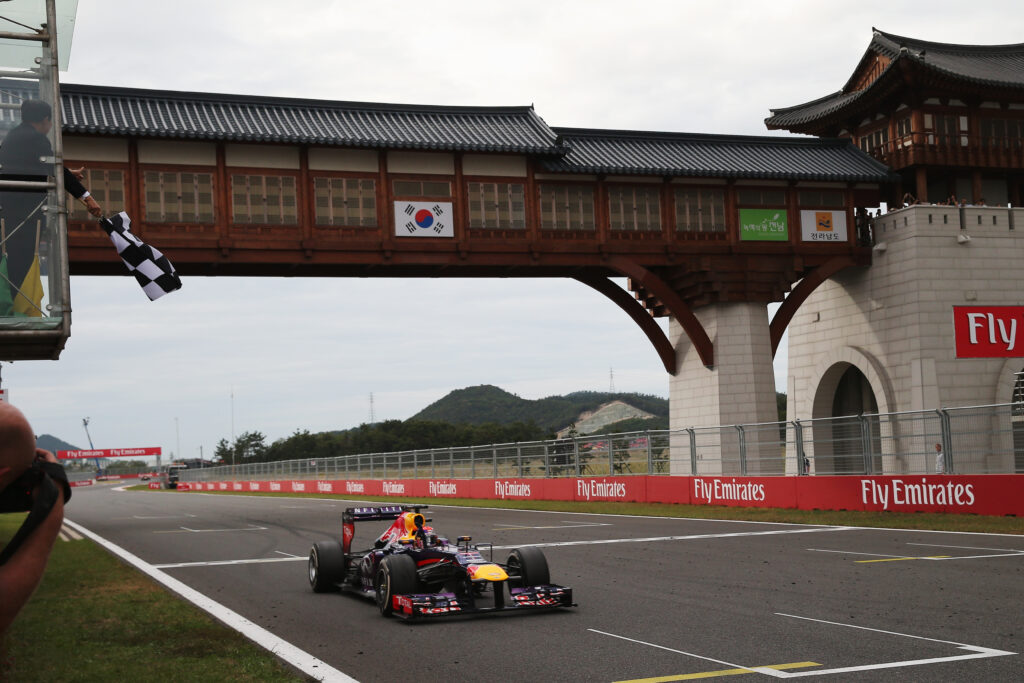 Sebastian Vettel winning the 2013 South Korean Grand Prix