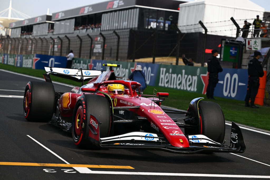 Ferrari driver Lewis Hamilton on the grid at the 2025 Formula 1 Chinese Grand Prix