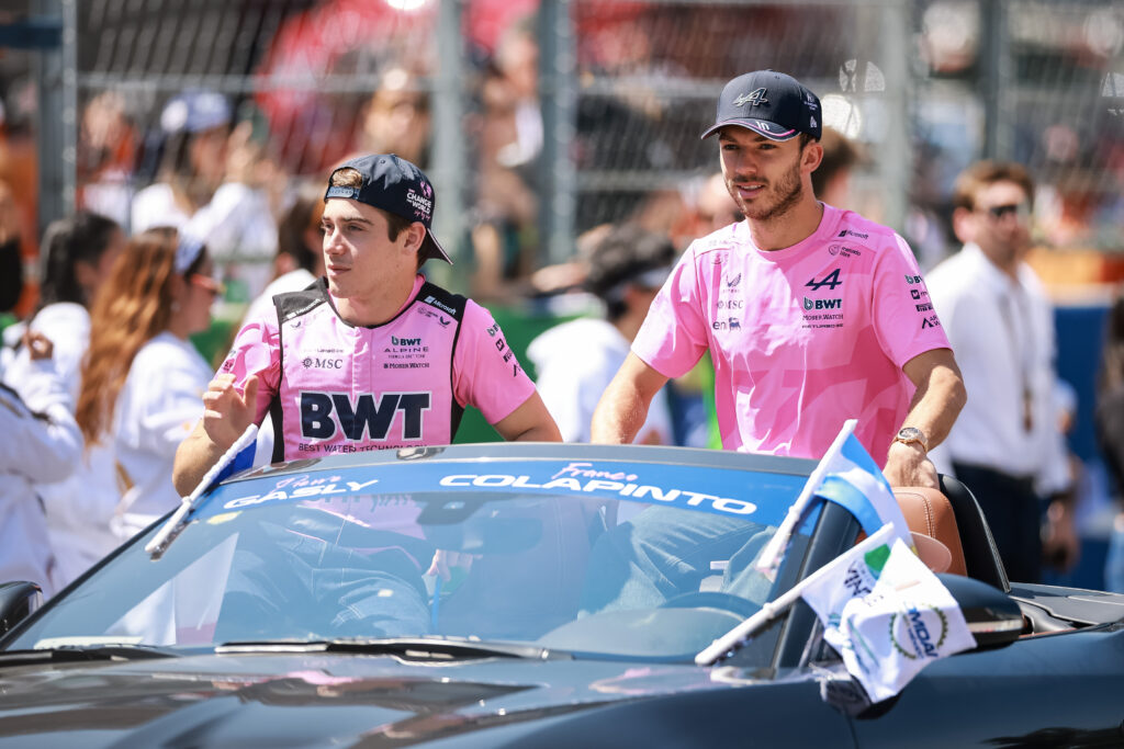 Alpine drivers Pierre Gasly and Franco Colapinto at the 2025 Formula 1 Mexico City Grand Prix