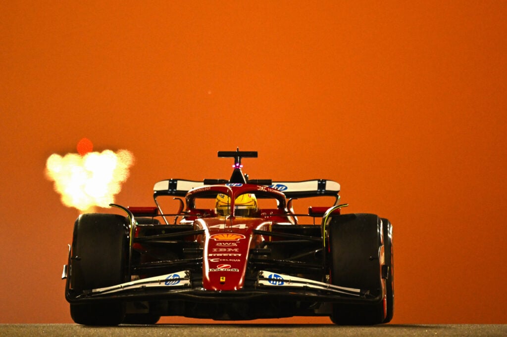 Ferrari driver Lewis Hamilton on track during the 2025 F1 post-season Abu Dhabi test