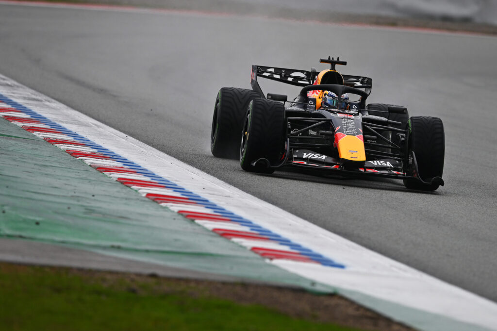 Red Bull driver Max Verstappen on track during Day 2 of the 2026 F1 Barcelona shakedown test