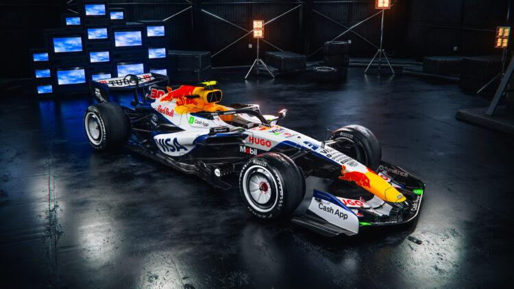 Side profile of the 2026 Racing Bulls F1 livery