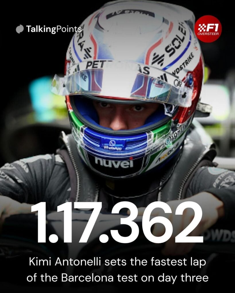 Kimi Antonelli getting into his Mercedes F1 car ahead of practice at the 2025 las Vegas Grand Prix.