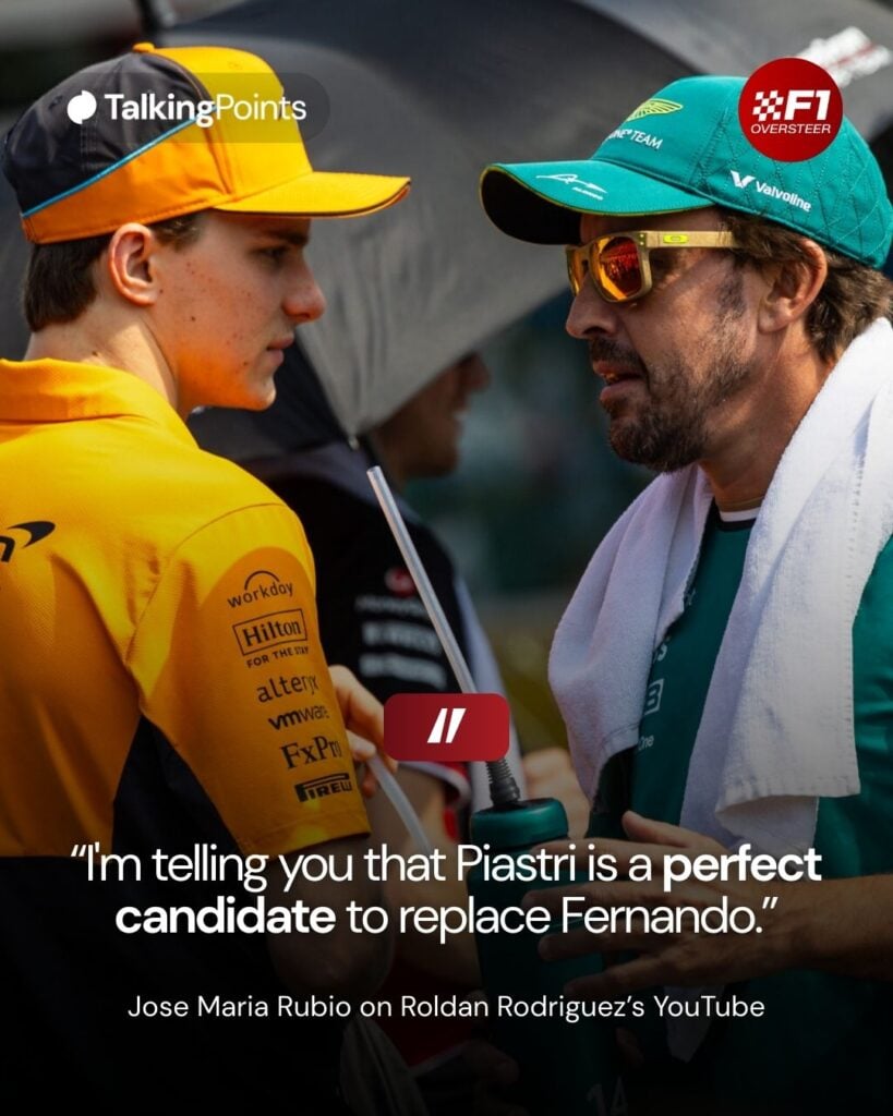 Oscar Piastri and Fernando Alonso at the 2024 Italian Grand Prix