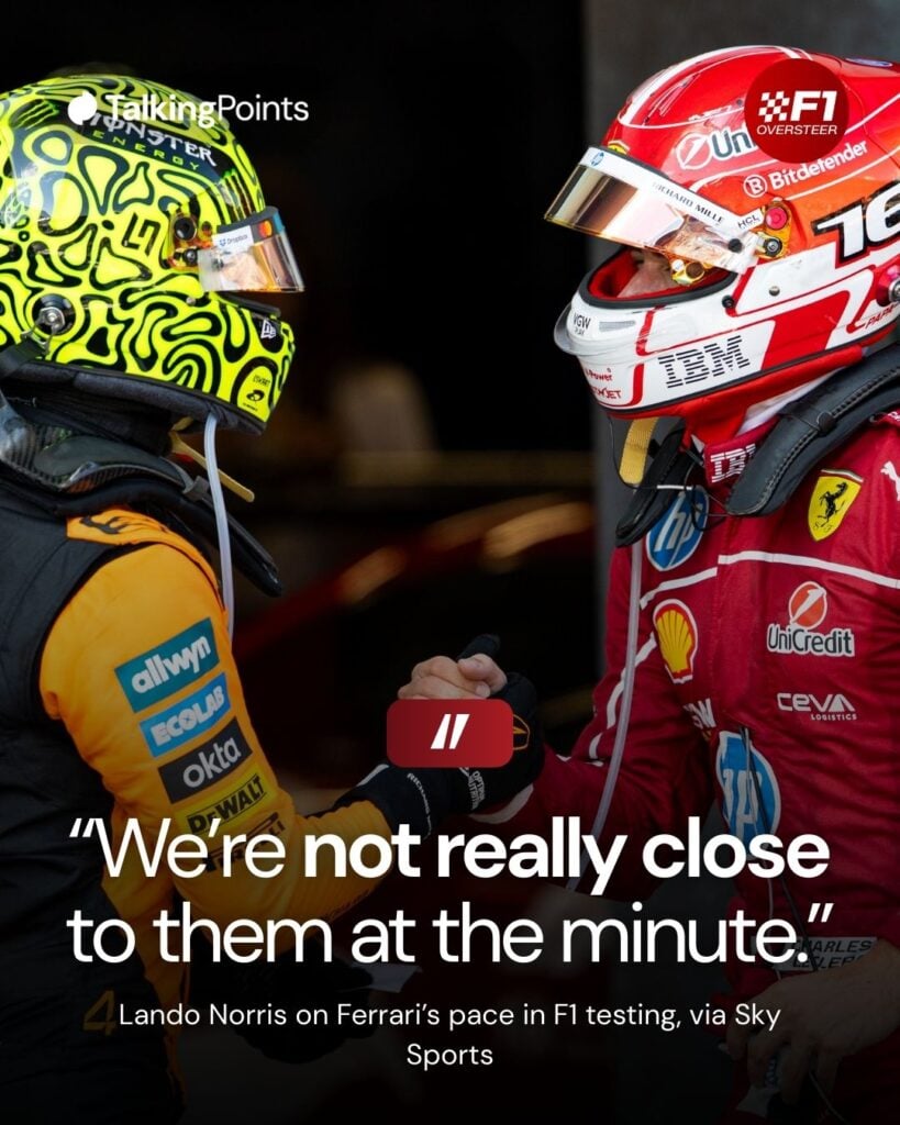 McLaren driver Lando Norris and Ferrari driver Charles Leclerc at the Austrian Grand Prix