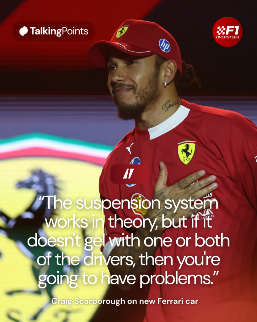 Lewis Hamilton of Ferrari pictured ahead of the 2025 Qatar Grand Prix, with quote from Craig Scarborough