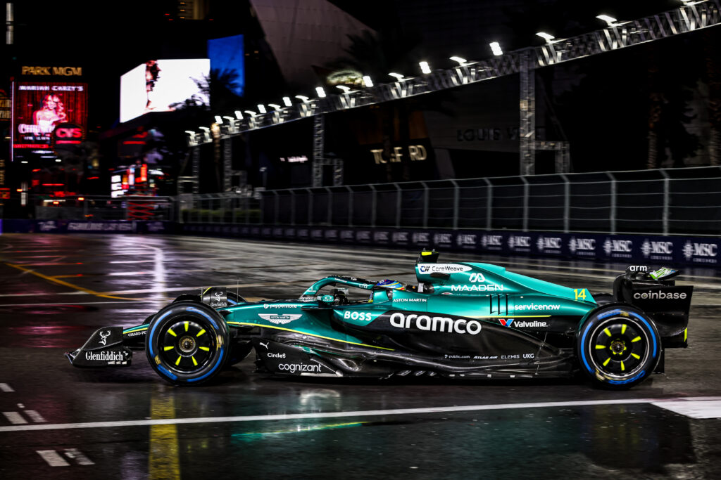 Aston Martin driver Fernando Alonso during the 2025 F1 Las Vegas Grand Prix