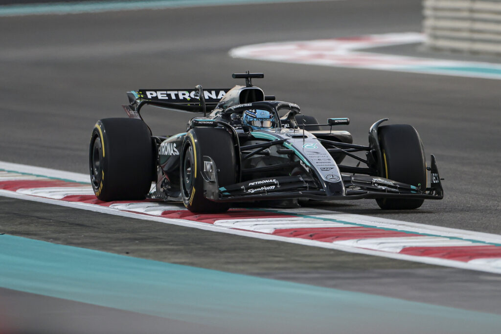 Mercedes driver George Russell at the 2025 Formula 1 Abu Dhabi Grand Prix