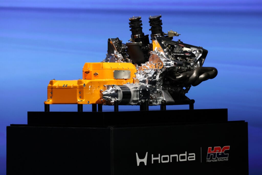 Honda display Aston Martin's 2026 F1 engine at a launch event in Tokyo