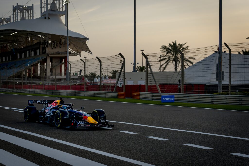 Red Bull driver Max Verstappen on track during the first day of the 2026 F1 Bahrain test