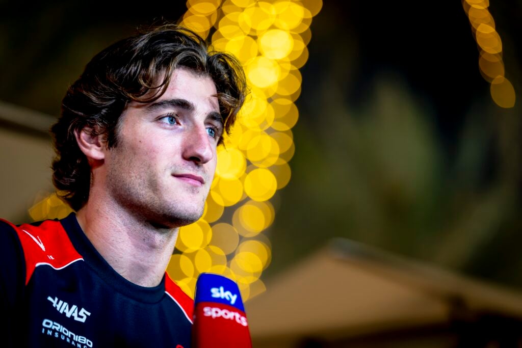 Jack Doohan of Haas speaks in the Bahrain F1 testing paddock