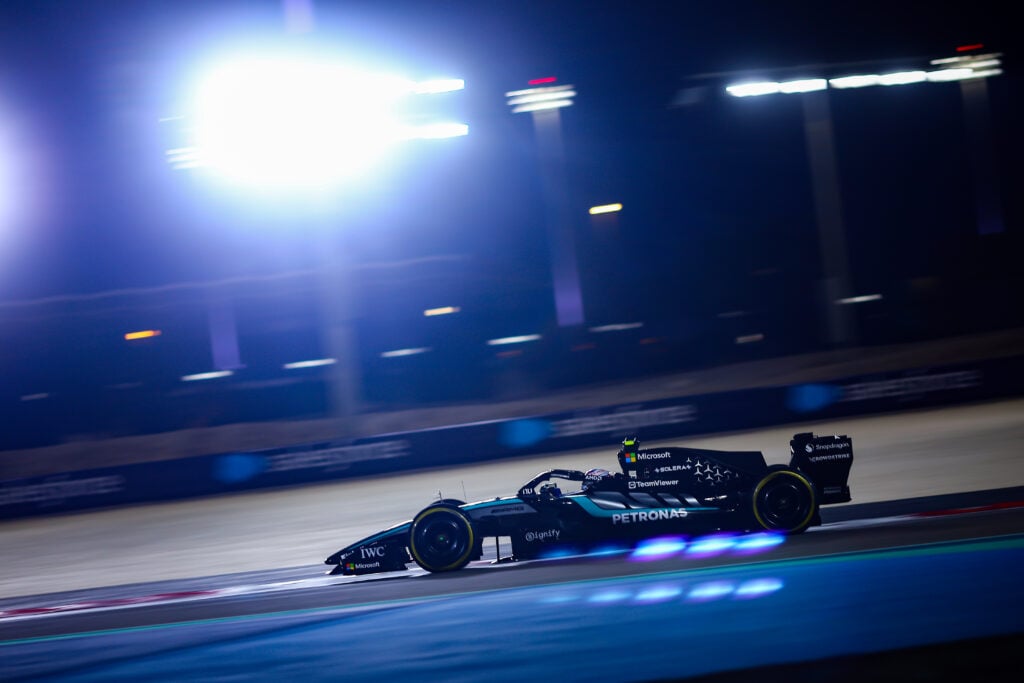 Mercedes driver Andrea Kimi Antonelli on track during the 2026 F1 Bahrain pre-season test