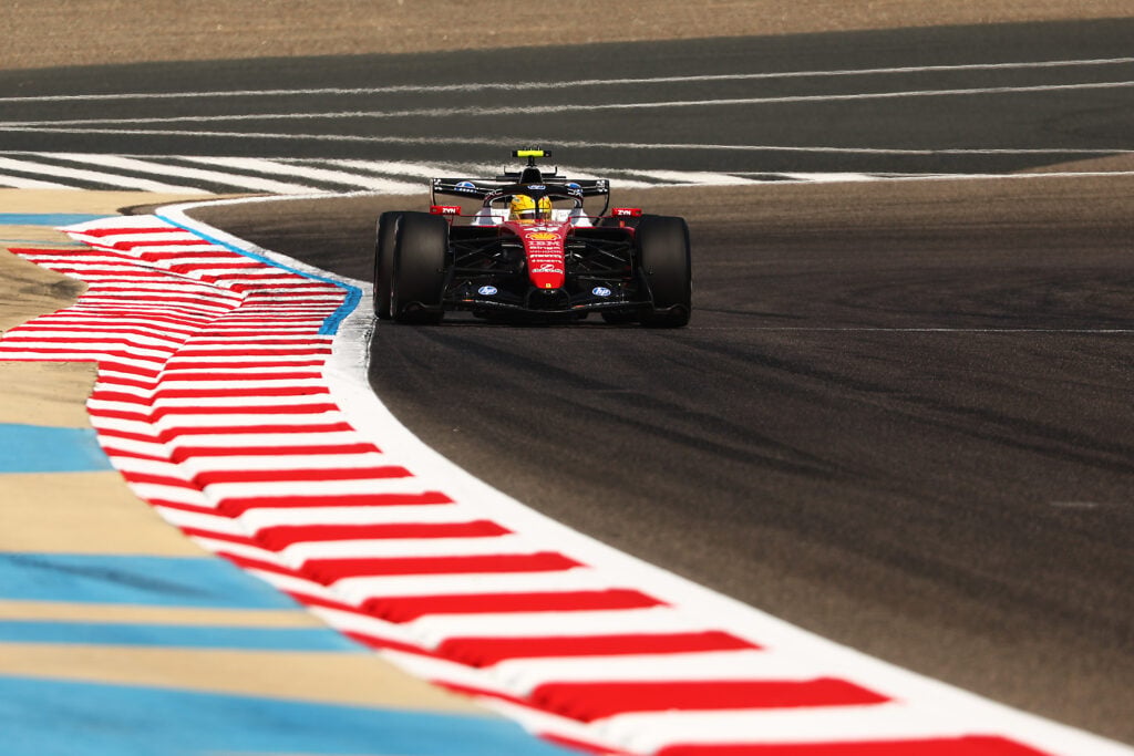 Ferrari driver Lewis Hamilton driving during Formula 1 Testing in Bahrain - Day 1