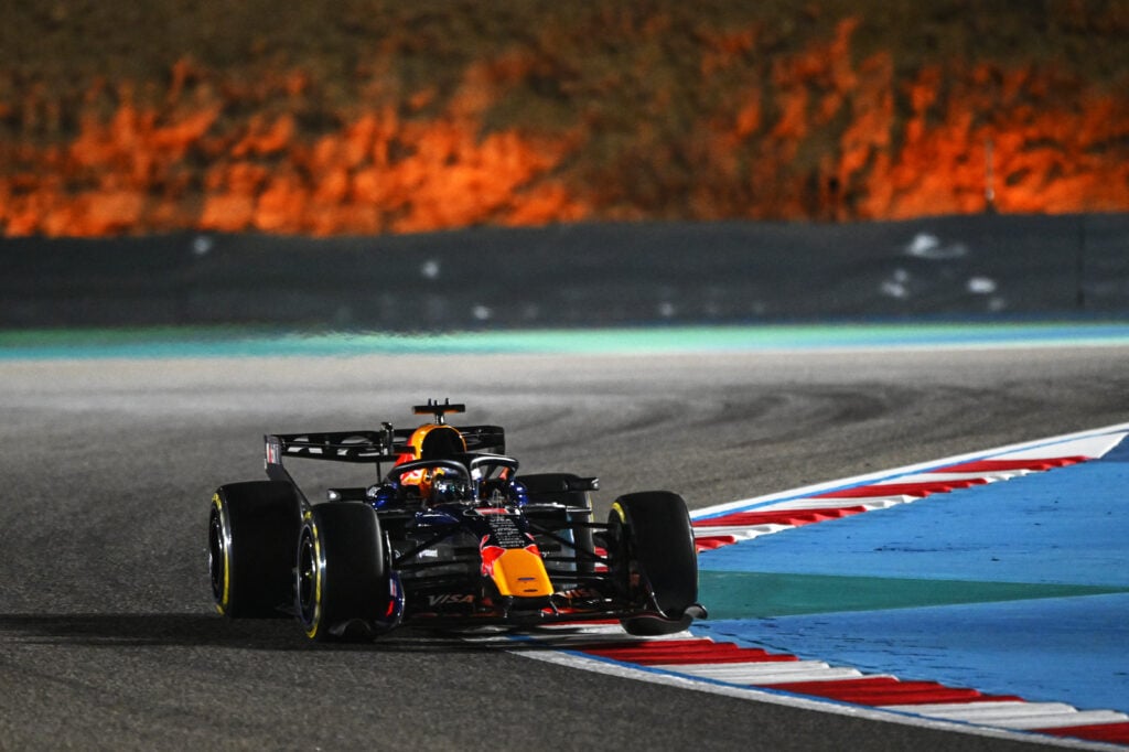 Red Bull driver Max Verstappen on track during day one of the 2026 F1 Bahrain test