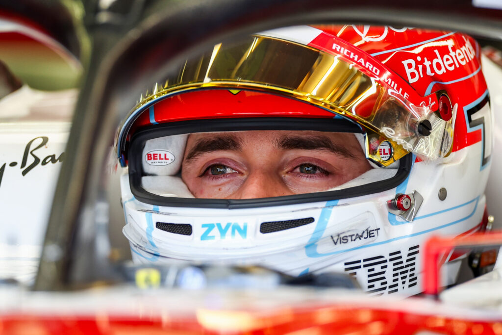 Charles Leclerc sits in his Ferrari SF-26 during the 2026 F1 Bahrain test