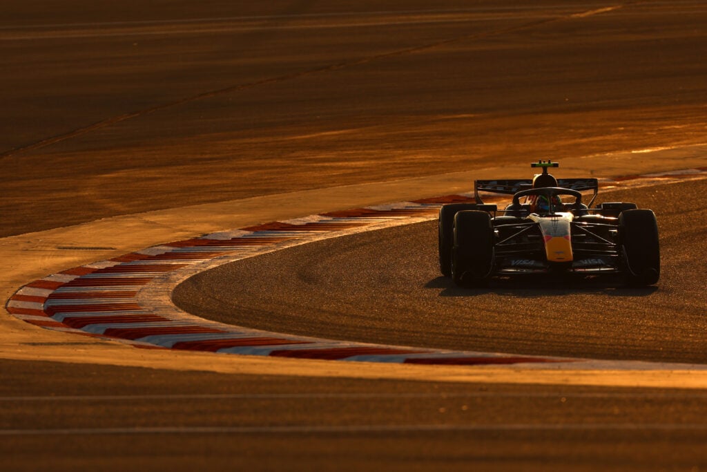 Red Bull driver Isack Hadjar at Formula 1 Testing in Bahrain - Day 3