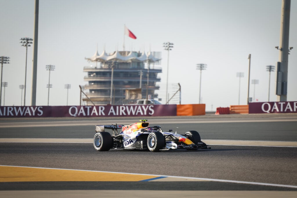 Racing Bulls driver Liam Lawson during 2026 Bahrain pre-season testing