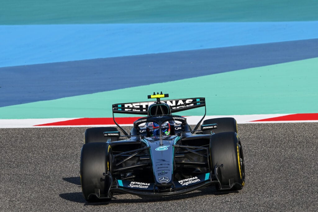 Mercedes driver Kimi Antonelli pictured during day two of the 2026 F1 Bahrain test