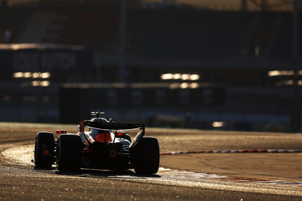 McLaren driver Oscar Piastri on track during day two at the second 2026 Bahrain F1 pre-season test