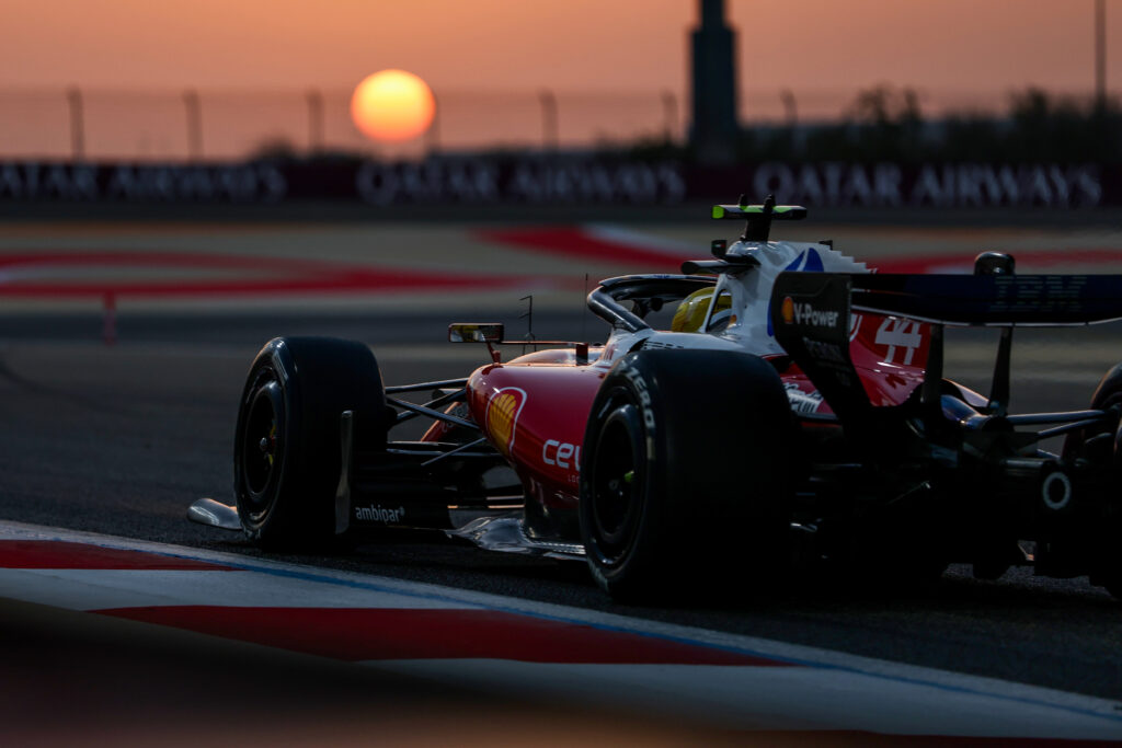 Ferrari driver Lewis Hamilton on track during the 2026 F1 Bahrain pre-season test