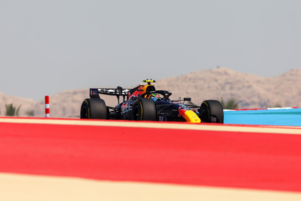 Red Bull driver Isack Hadjar on track during the 2026 F1 Bahrain pre-season test