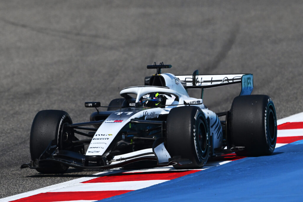 Cadillac driver Sergio Perez driving during 2026 Bahrain pre-season testing