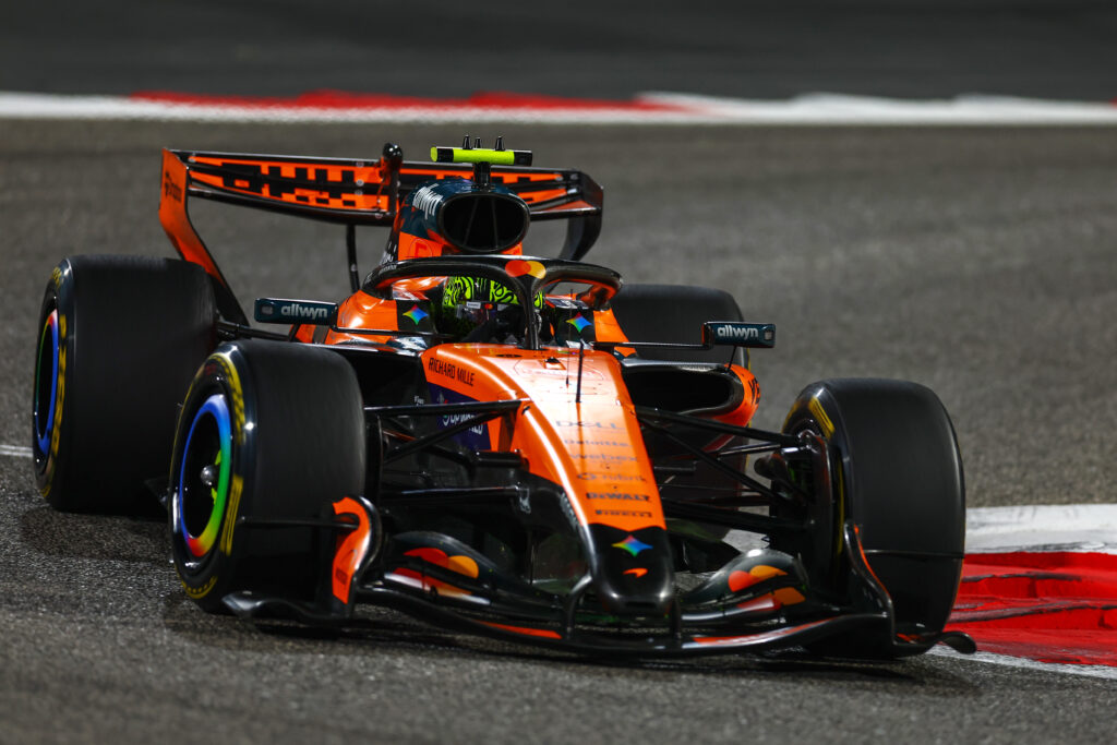 McLaren driver Lando Norris taking part in Formula 1 Testing in Bahrain - Day 3
