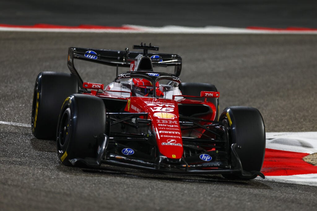 Charles Leclerc of Monaco driving the (16) Scuderia Ferrari SF-26 on track during day three of F1 Testing at Bahrain International Circuit on February 20, 2026 in Bahrain, Bahrain.