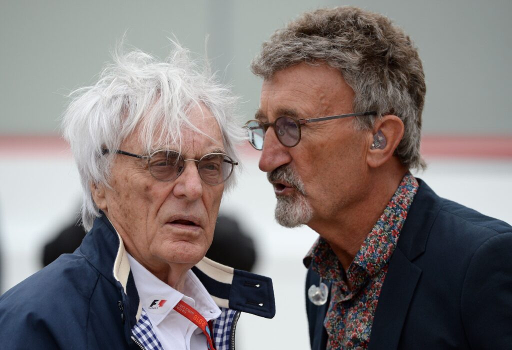 Bernie Ecclestone and Eddie Jordan at the 2016 British Grand Prix