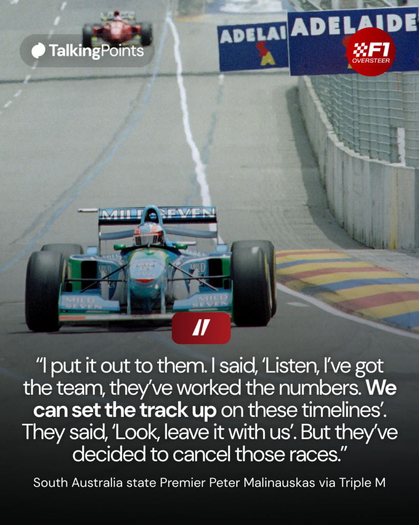 Michael Schumacher on track in his Brabham during the 1994 F1 Australian Grand Prix in Adelaide