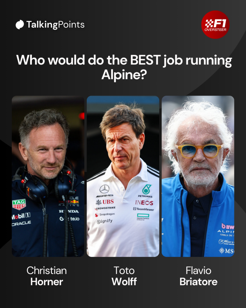 Christian Horner, Toto Wolff, and Flavio Briatore are in the running to be Alpine's next head!