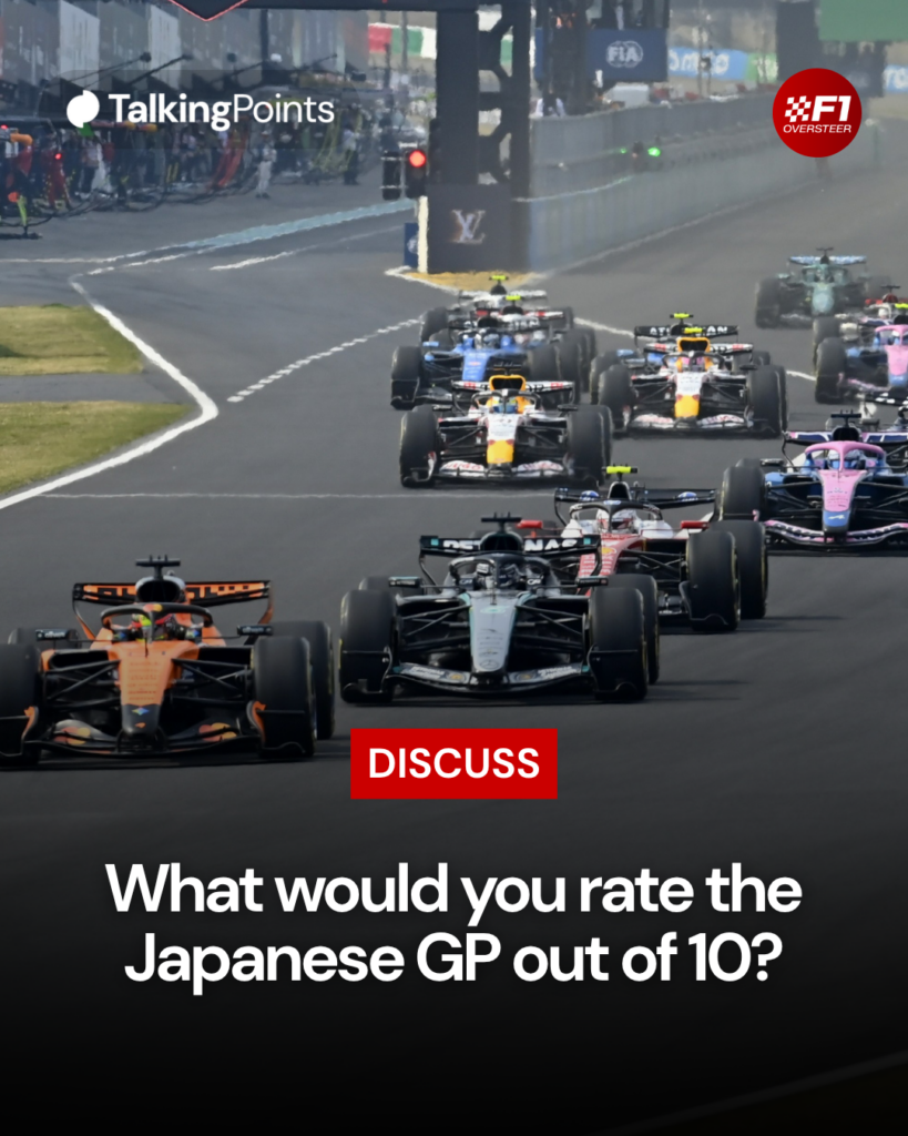 Oscar Piastri leads at the start of the Japanese Grand Prix