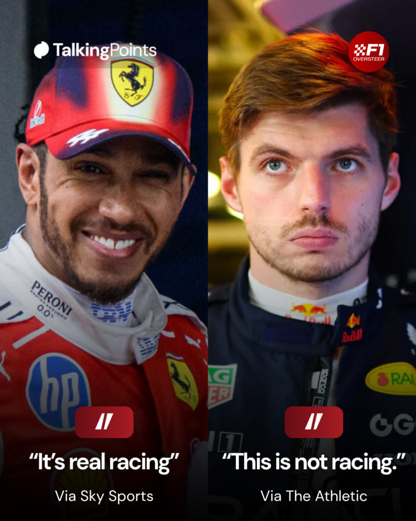 A graphic of Ferrari driver Lewis Hamilton and Red Bull driver Max Verstappen