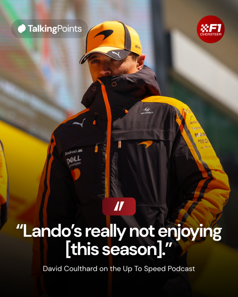 David Coulthard's quotes on McLaren driver Lando Norris at the 2026 Chinese Grand Prix
