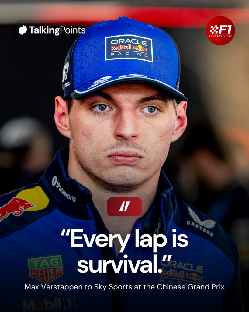 Max Verstappen of Red Bull in the Chinese Grand Prix media pen