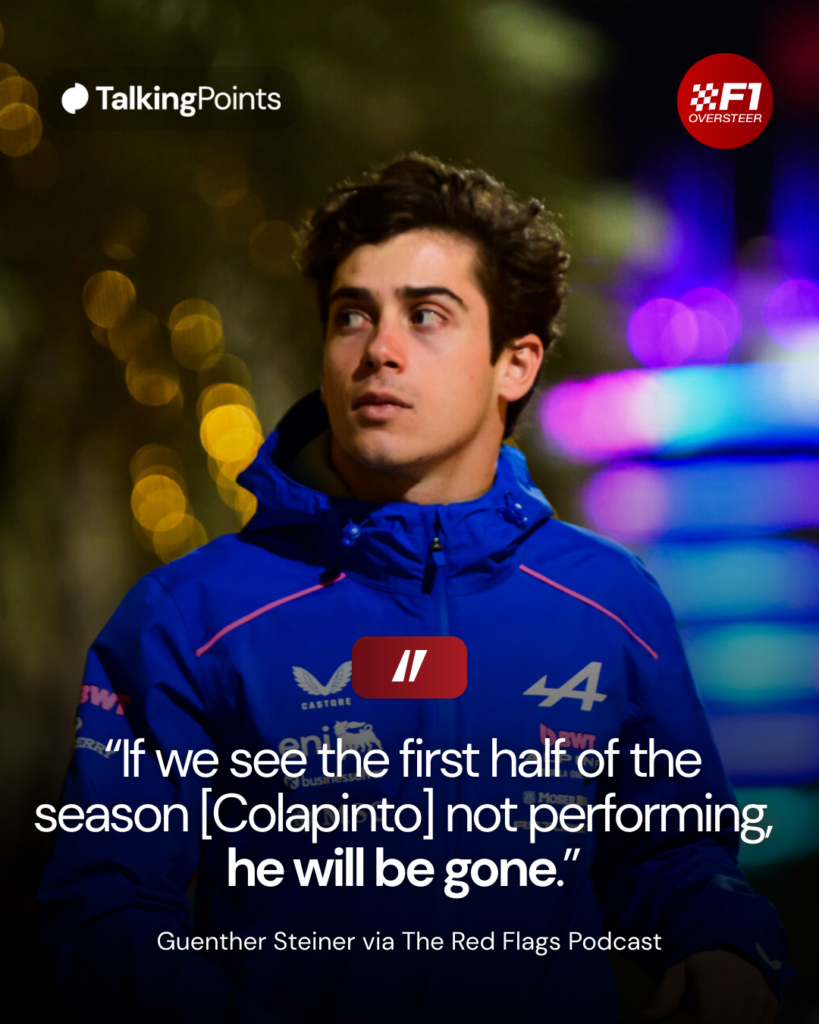 Alpine driver Franco Colapinto at 2026 Bahrain pre-season testing