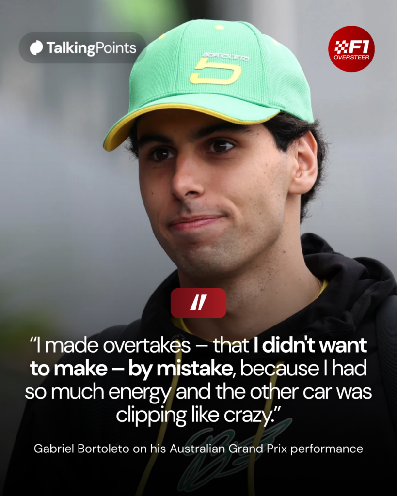 Gabriel Bortoleto speaks about his performance at the 2026 Australian Grand Prix