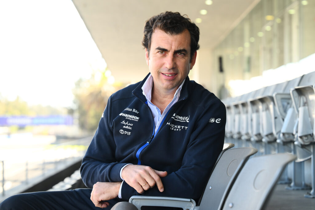Alberto Longo, Deputy CEO and Chief Championship Officer of Formula E, looks on during shakedown and practice ahead of the Mexico City E-Prix at Autodromo Hermanos Rodriguez on January 10, 2025 in Mexico City, Mexico.