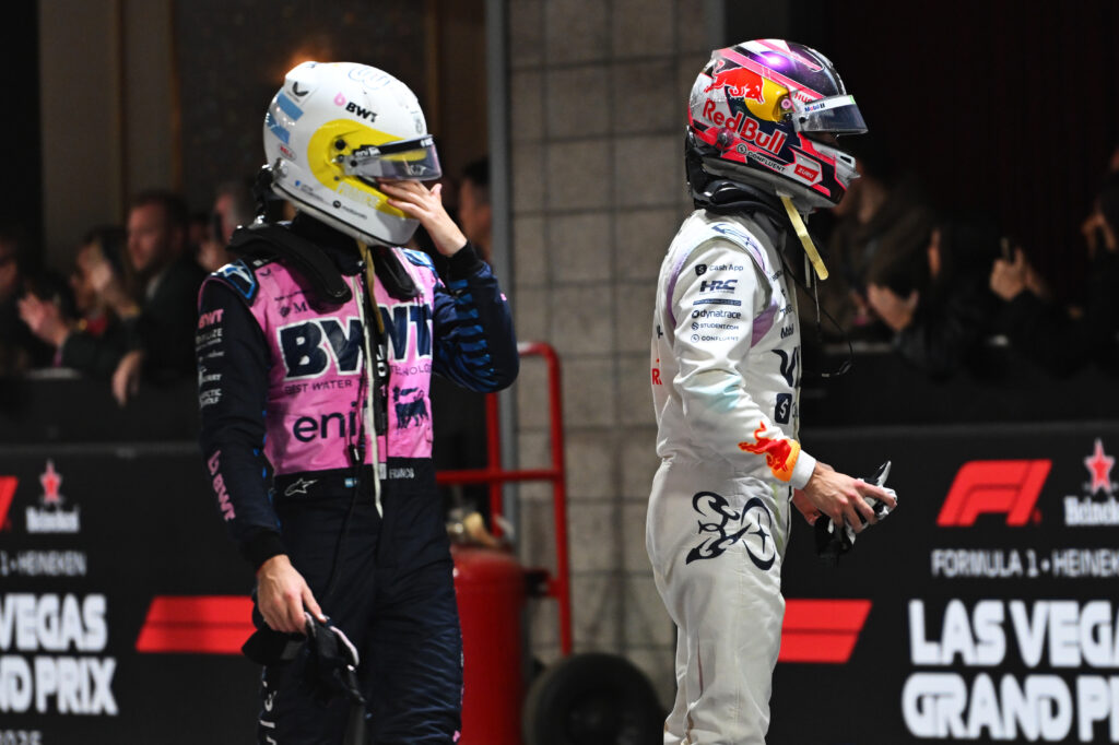 Franco Colapinto and Liam Lawson at the 2025 Las Vegas Grand Prix