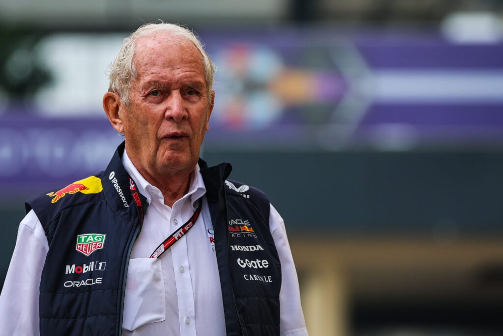 Former Red Bull chief advisor Helmut Marko in the paddock at the 2025 Abu Dhabi Grand Prix