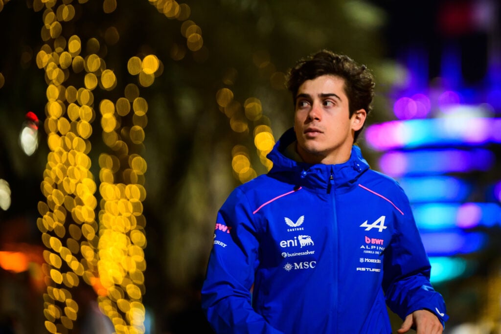 Franco Colapinto of Alpine in the paddock during the 2026 F1 Bahrain test