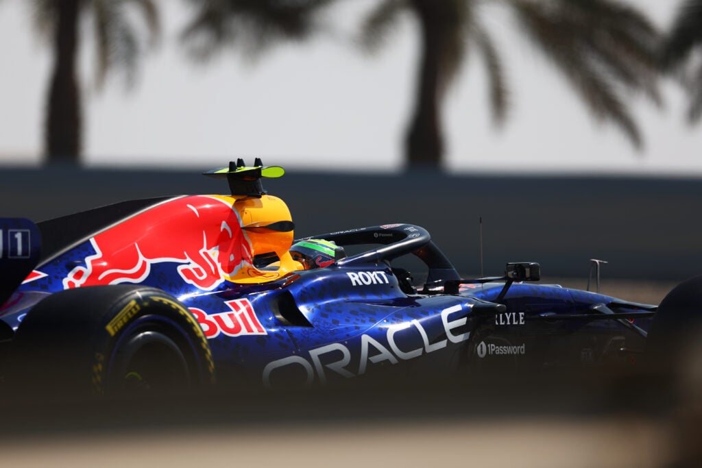 Red Bull driver Isack Hadjar during 2026 Bahrain pre-season testing