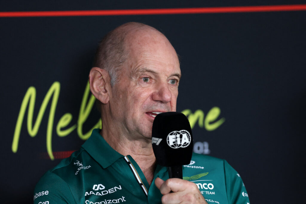 Aston Martin's British team principal Adrian Newey speaks at a press conference ahead of the second practice session of the Formula One Australian Grand Prix at the Albert Park Circuit in Melbourne on March 6, 2026.